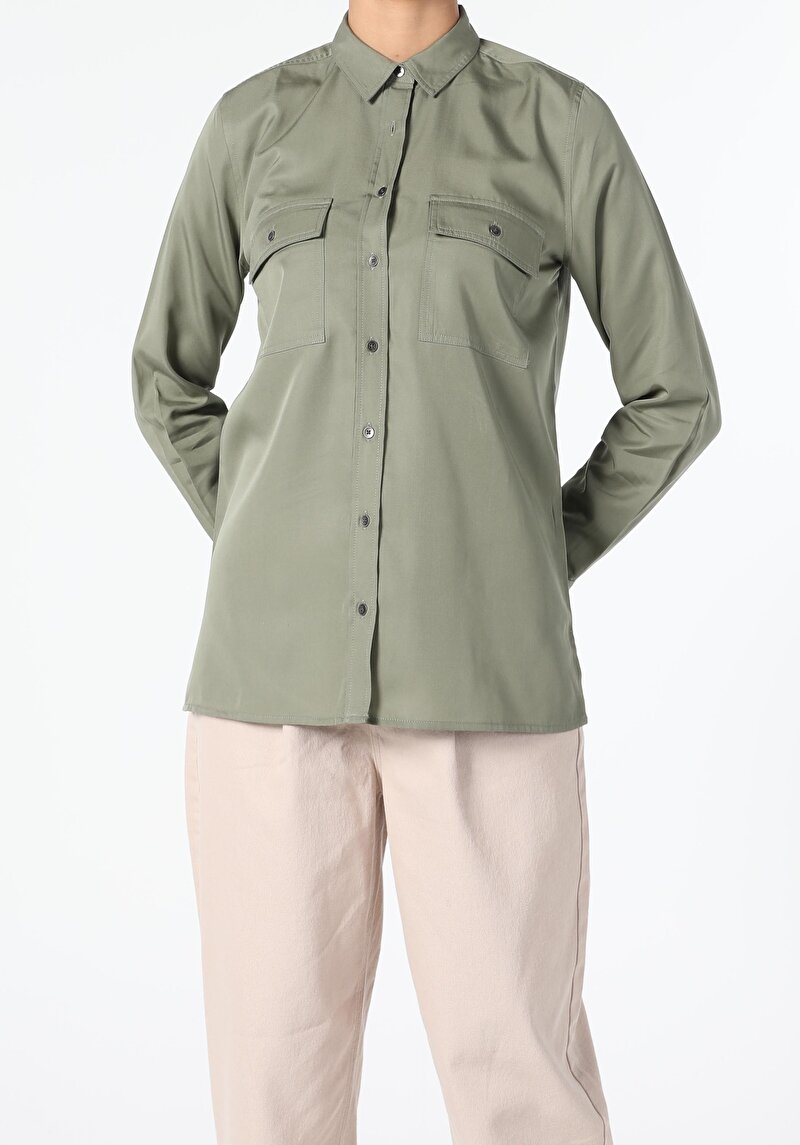 Зображення Сорочка З Довгим Рукавом Жіноча Зелена Cl1056486