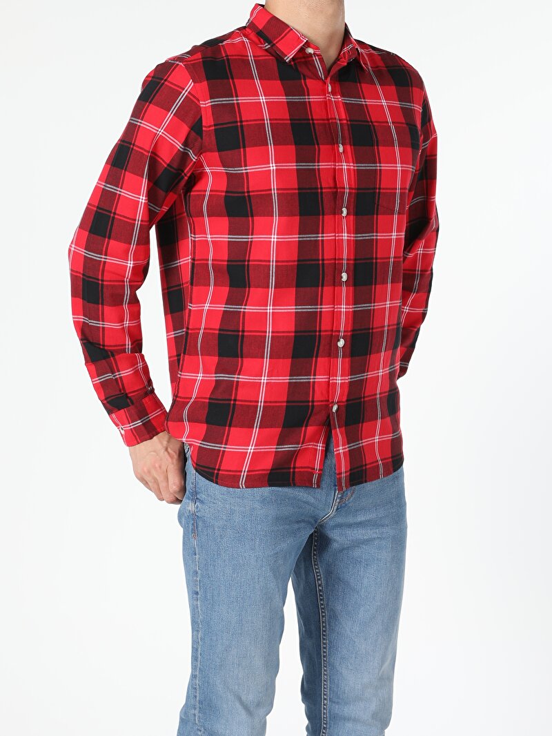 Показати інформацію про Сорочка З Довгим Рукавом Чоловіча Червона  Cl1052924