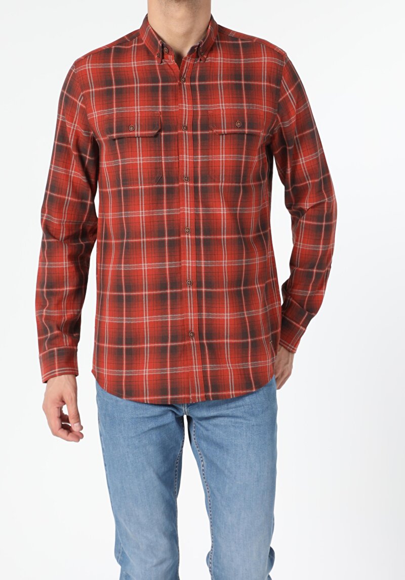 Зображення Сорочка З Довгим Рукавом Чоловіча Коричнева  Cl1054989