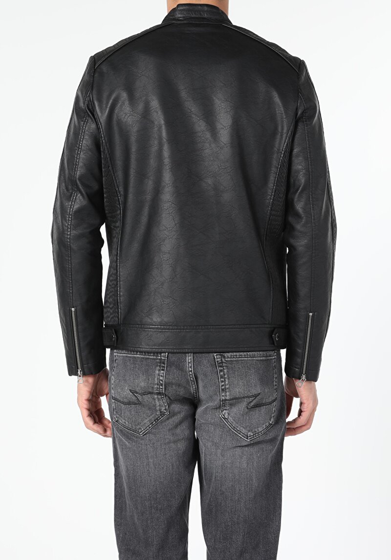 Показати інформацію про Куртка З Еко-шкіри Чоловіча Чорна  Cl1052389