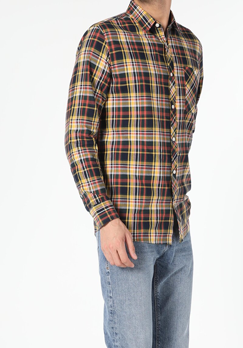 Показати інформацію про Сорочка З Довгим Рукавом Чоловіча Синя  Cl1054975