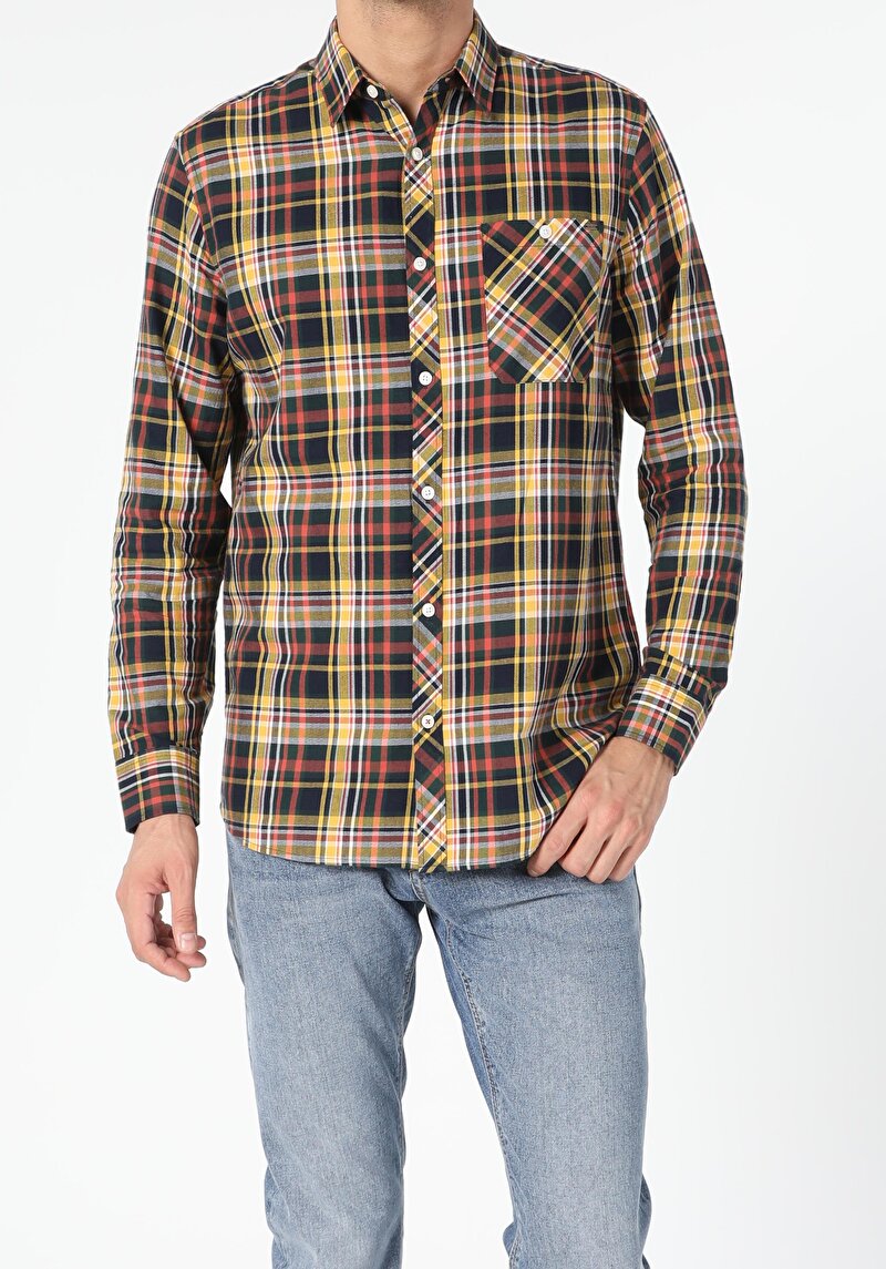 Показати інформацію про Сорочка З Довгим Рукавом Чоловіча Синя  Cl1054975