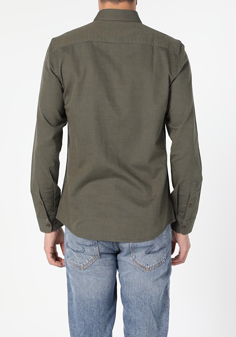 Показати інформацію про Сорочка З Довгим Рукавом Чоловіча Зелена  Cl1054986