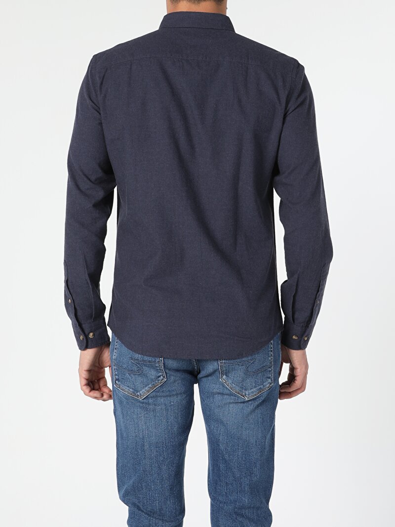 Показати інформацію про Сорочка З Довгим Рукавом Чоловіча Синя  Cl1054987