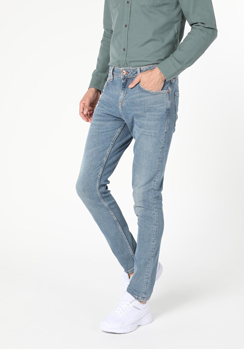 Зображення 044 Karl Джинси Чоловічі Блакитні Прямого Крою Cl1056205