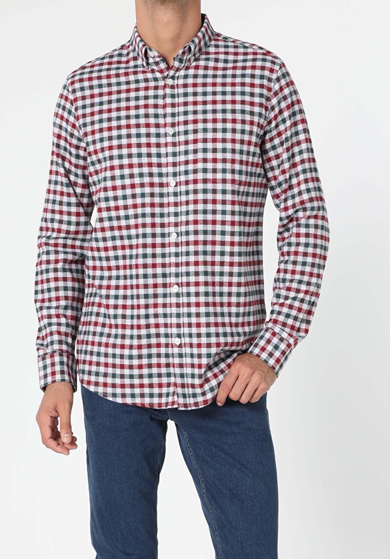 Показати інформацію про Сорочка З Довгим Рукавом Чоловіча Зелена  Cl1052801