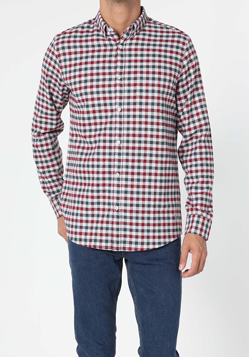 Показати інформацію про Сорочка З Довгим Рукавом Чоловіча Зелена  Cl1052801