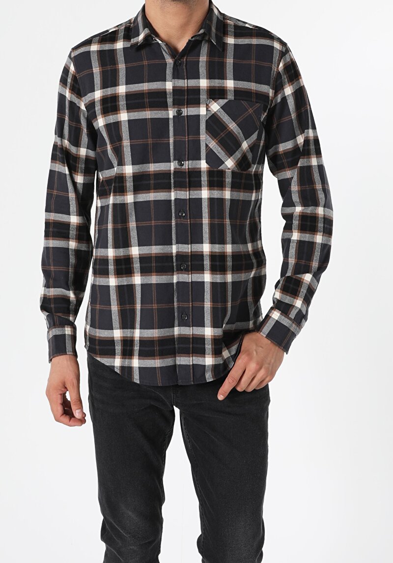 Зображення Сорочка З Довгим Рукавом Чоловіча Сіра  Cl1055656