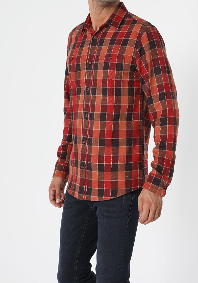 Зображення Сорочка З Довгим Рукавом Чоловіча Коричнева Cl1055955