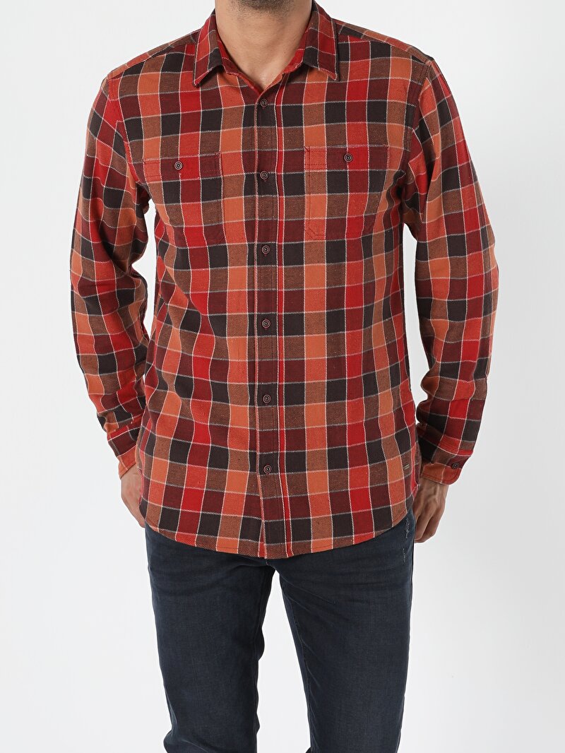 Показати інформацію про Сорочка З Довгим Рукавом Чоловіча Коричнева  Cl1055955