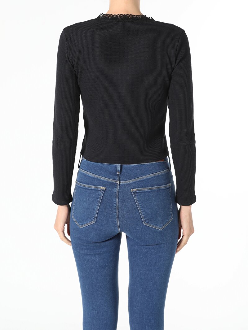 Показати інформацію про Футболка З Довгим Рукавом Жіноча Чорна  Cl1055780