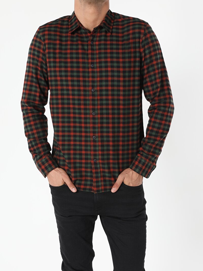 Показати інформацію про Сорочка З Довгим Рукавом Чоловіча Коричнева  Cl1055592