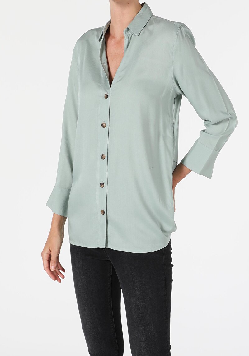 Зображення Сорочка З Довгим Рукавом Жіноча Зелена  Cl1054992