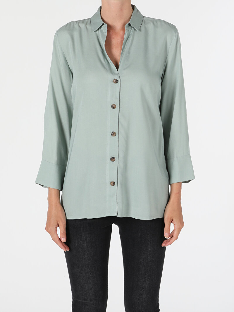 Показати інформацію про Сорочка З Довгим Рукавом Жіноча Зелена  Cl1054992