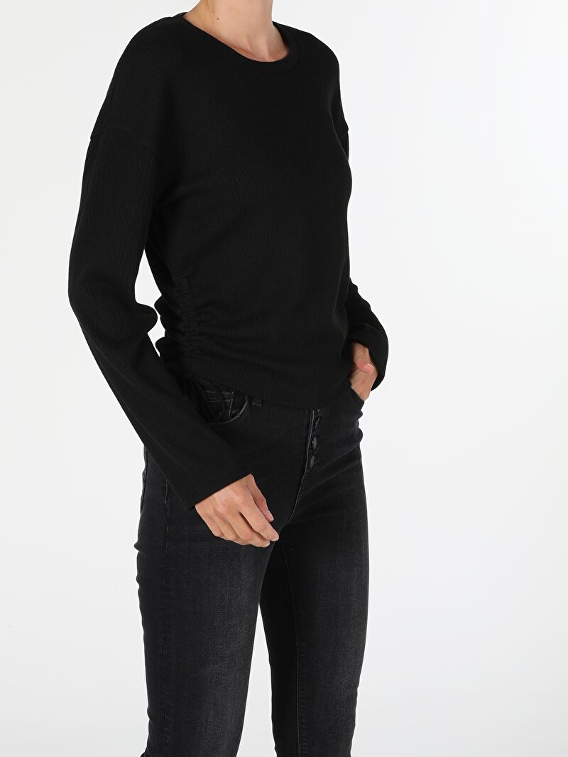 Показати інформацію про Футболка З Довгим Рукавом Жіноча Чорна  Cl1055207