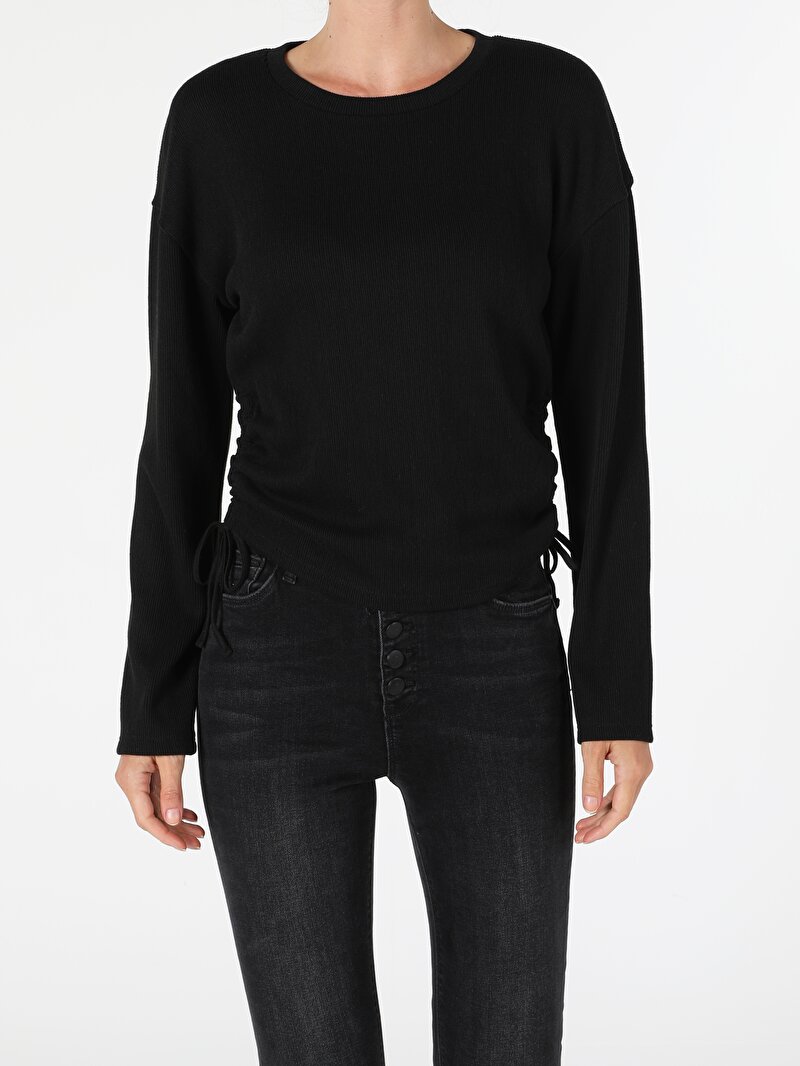 Показати інформацію про Футболка З Довгим Рукавом Жіноча Чорна  Cl1055207