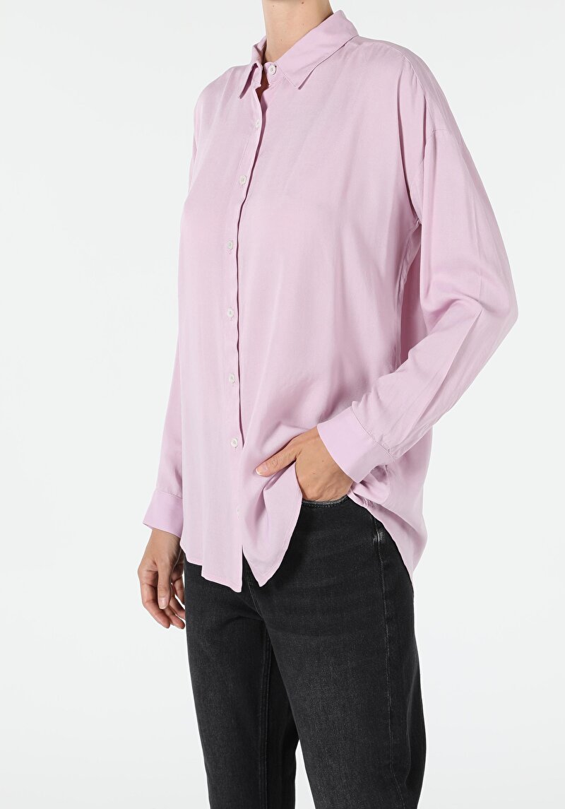 Зображення Сорочка З Довгим Рукавом Жіноча Фіолетова Cl1050679
