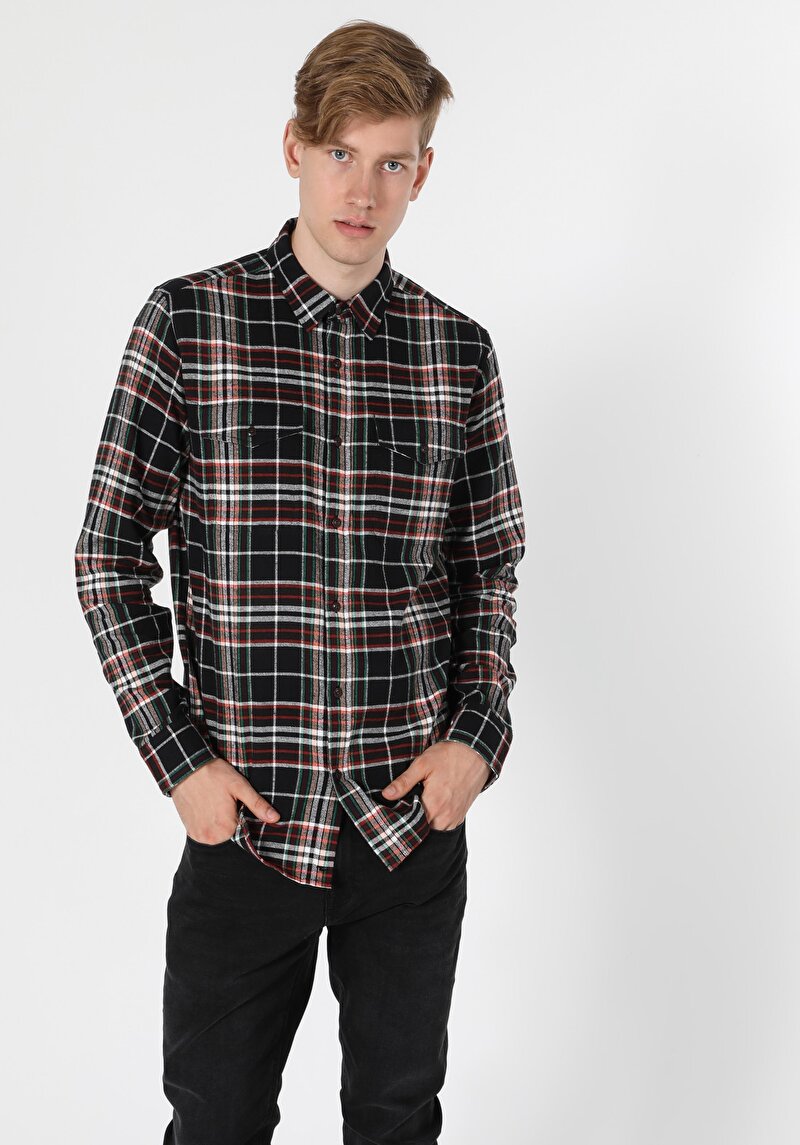 Зображення Сорочка З Довгим Рукавом Чоловіча Чорна  Cl1055940