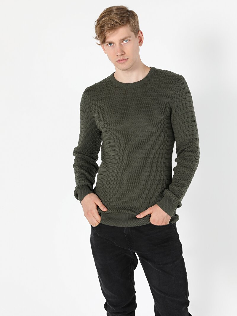 Показати інформацію про Светр Чоловічий Зелений  Cl1056031