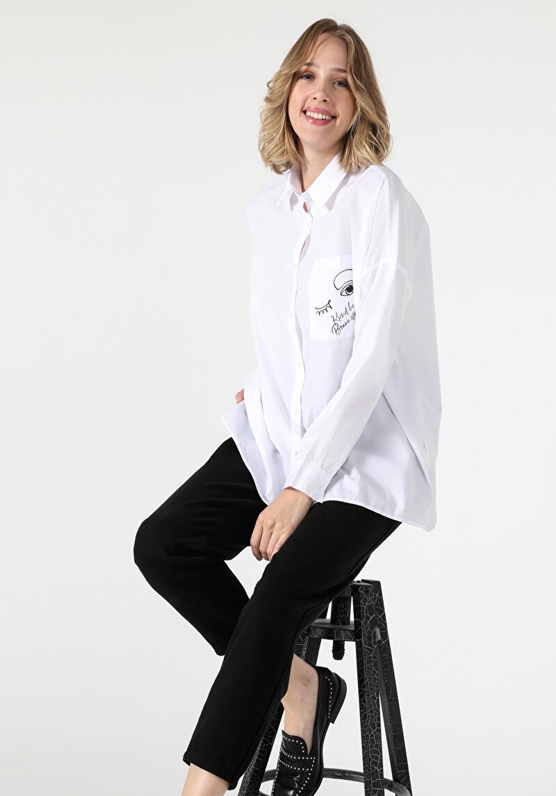 Зображення Сорочка З Довгим Рукавом Жіноча Біла Cl1055830
