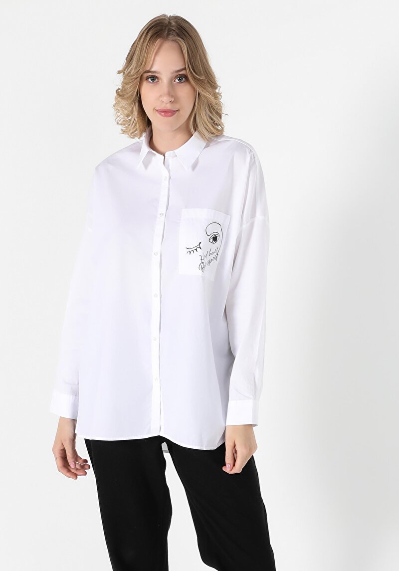 Показати інформацію про Сорочка З Довгим Рукавом Жіноча Біла  Cl1055830