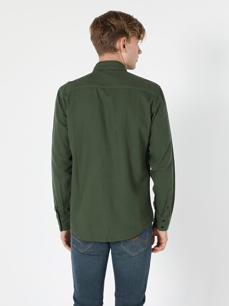 Показати інформацію про Сорочка З Довгим Рукавом Чоловіча Зелена  Cl1050210