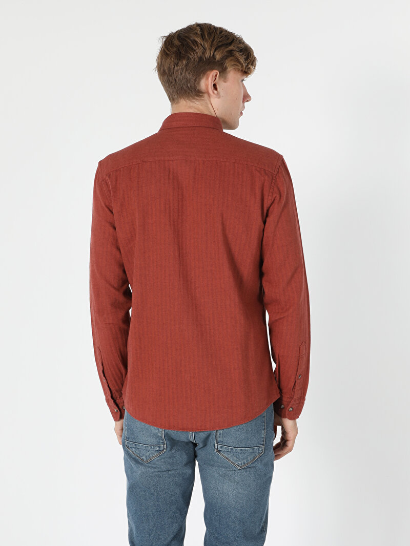 Показати інформацію про Сорочка З Довгим Рукавом Чоловіча Коричнева  Cl1055941