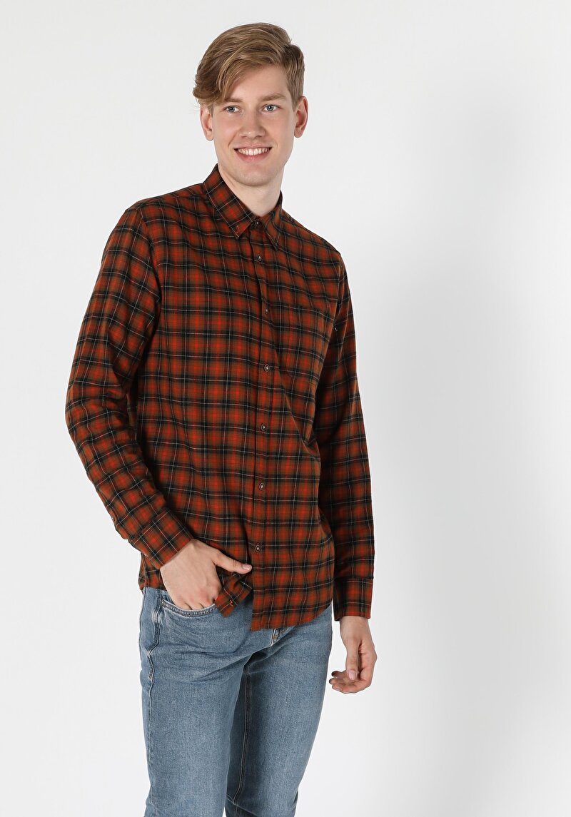 Показати інформацію про Сорочка З Довгим Рукавом Чоловіча Зелена  Cl1055953