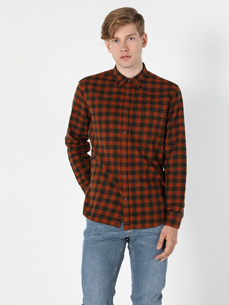 Показати інформацію про Сорочка З Довгим Рукавом Чоловіча Зелена  Cl1055953