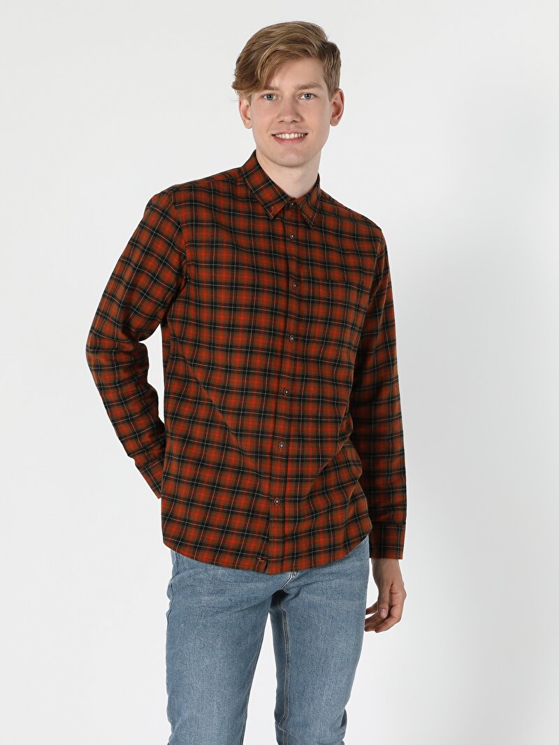 Показати інформацію про Сорочка З Довгим Рукавом Чоловіча Зелена  Cl1055953