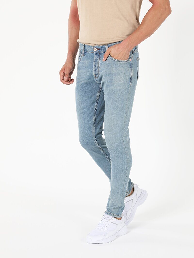 Зображення 041 Danny Джинси Чоловічі Блакитні Вузького Крою Cl1057166