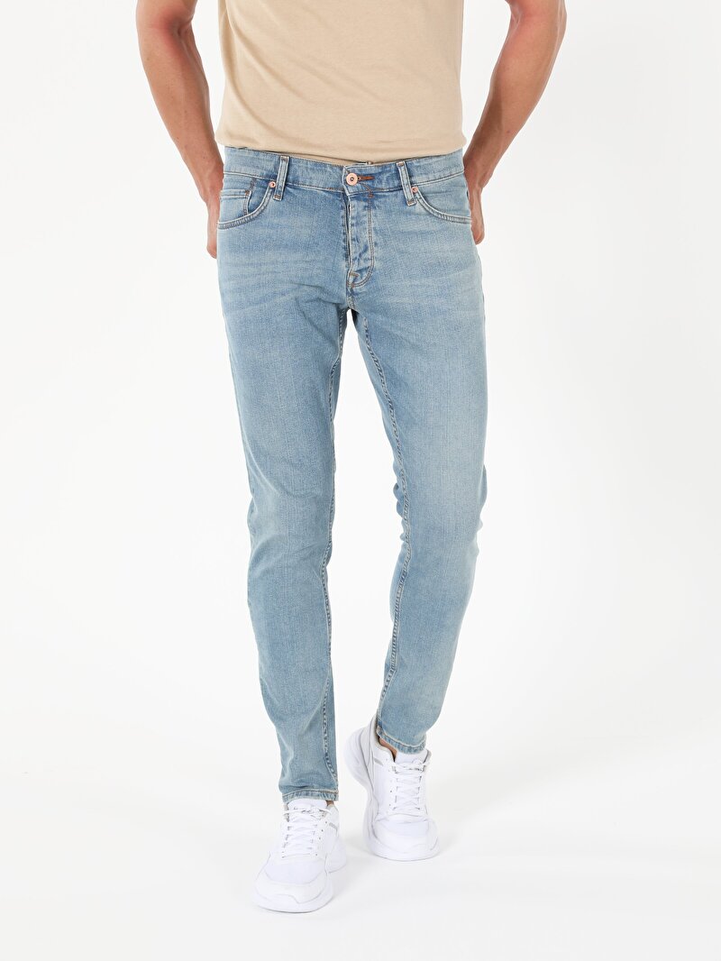 Зображення 041 Danny Джинси Чоловічі Блакитні Вузького Крою Cl1057166