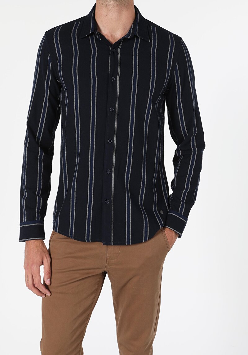 Показати інформацію про Сорочка З Довгим Рукавом Чоловіча Синя  Cl1054984