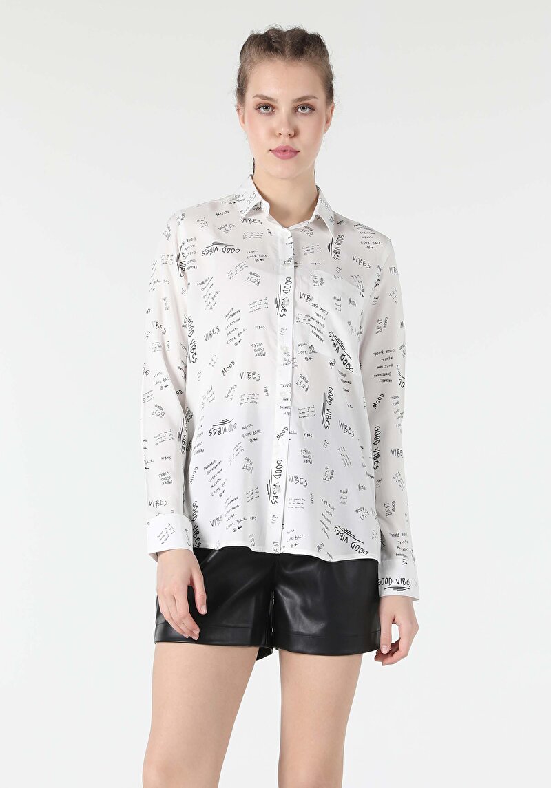 Показати інформацію про Сорочка З Довгим Рукавом Жіноча Біла  Cl1058105