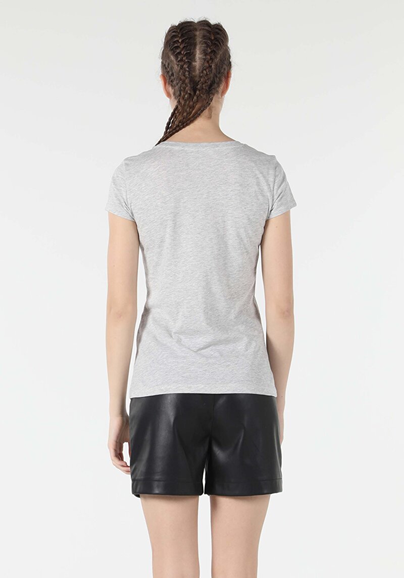 Показати інформацію про Футболка З Коротким Рукавом Жіноча Сіра  Cl1058480