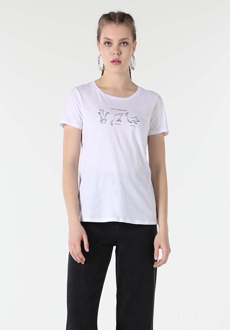 Показати інформацію про Футболка З Коротким Рукавом Жіноча Біла  Cl1058487