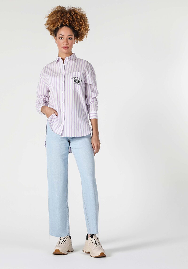 Зображення Сорочка З Довгим Рукавом Жіноча Фіолетова  Cl1057295