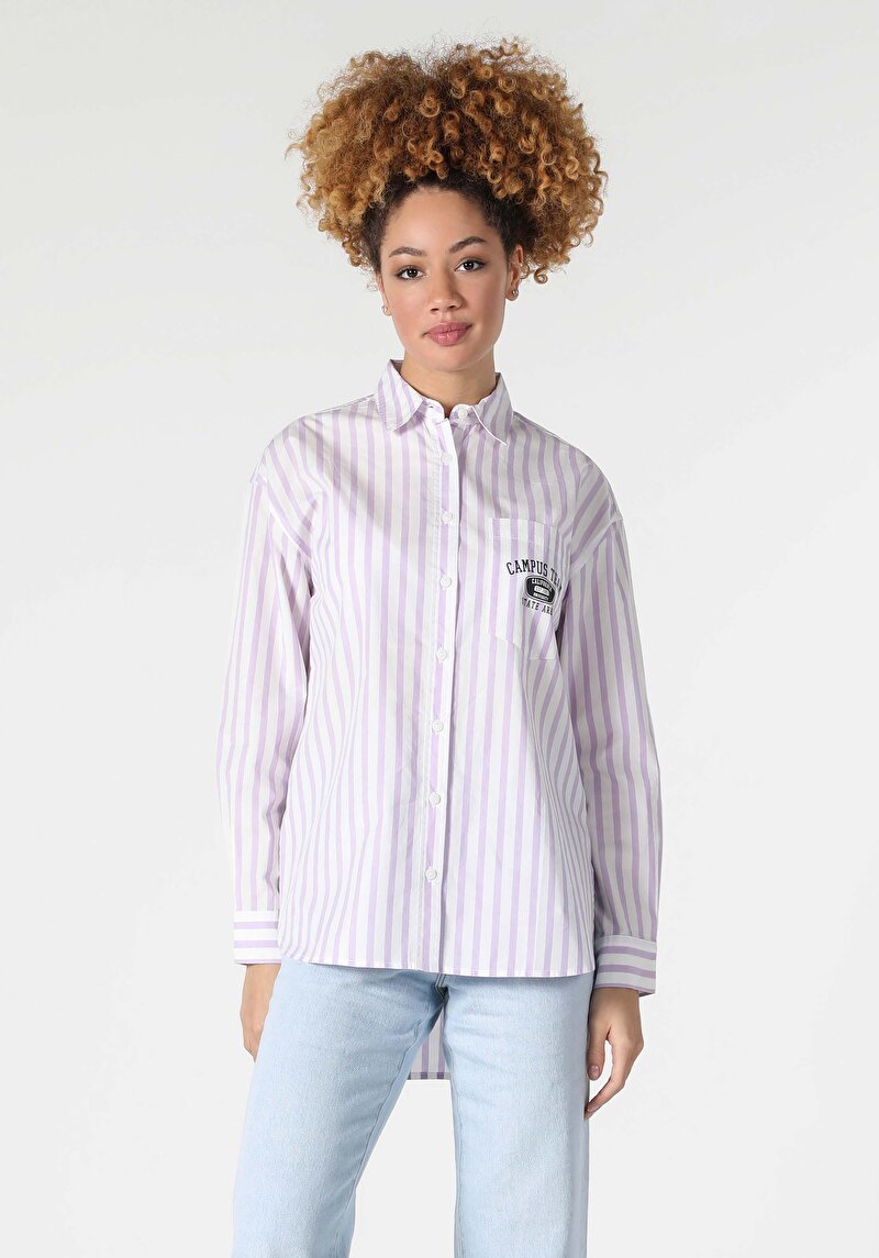 Показати інформацію про Сорочка З Довгим Рукавом Жіноча Фіолетова  Cl1057295