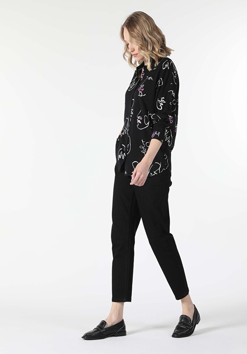 Показати інформацію про Сорочка З Довгим Рукавом Жіноча Чорна  Cl1057199