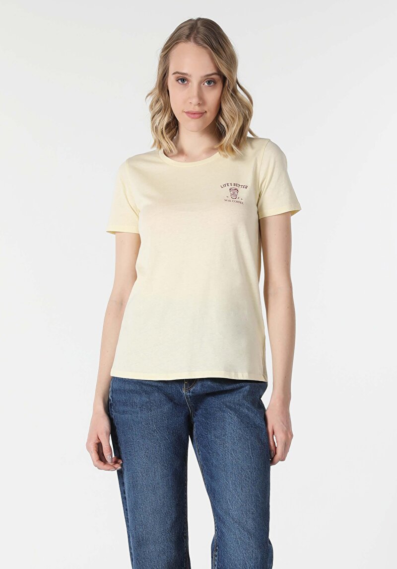 Показати інформацію про Футболка З Коротким Рукавом Жіноча Жовта  Cl1058479