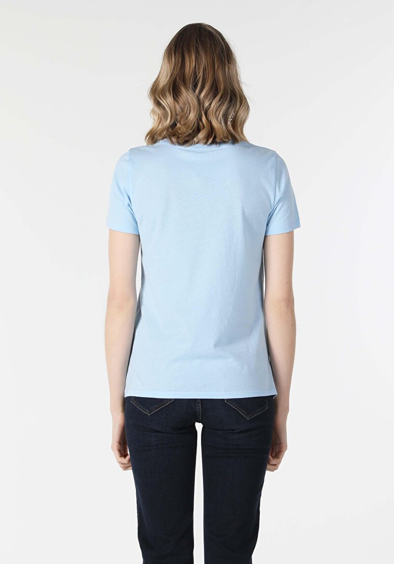 Показати інформацію про Футболка З Коротким Рукавом Жіноча Блакитна  Cl1058501