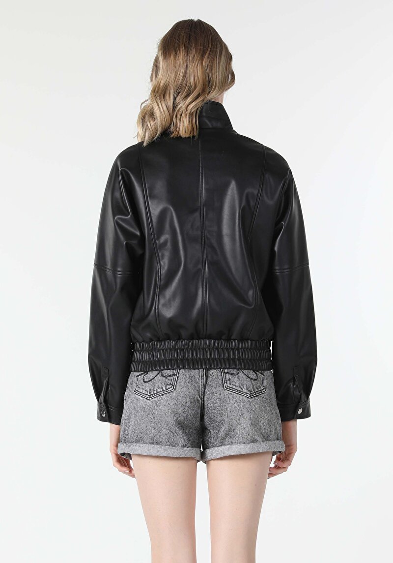 Показати інформацію про Куртка З Еко-шкіри Жіноча Чорна  Cl1057279