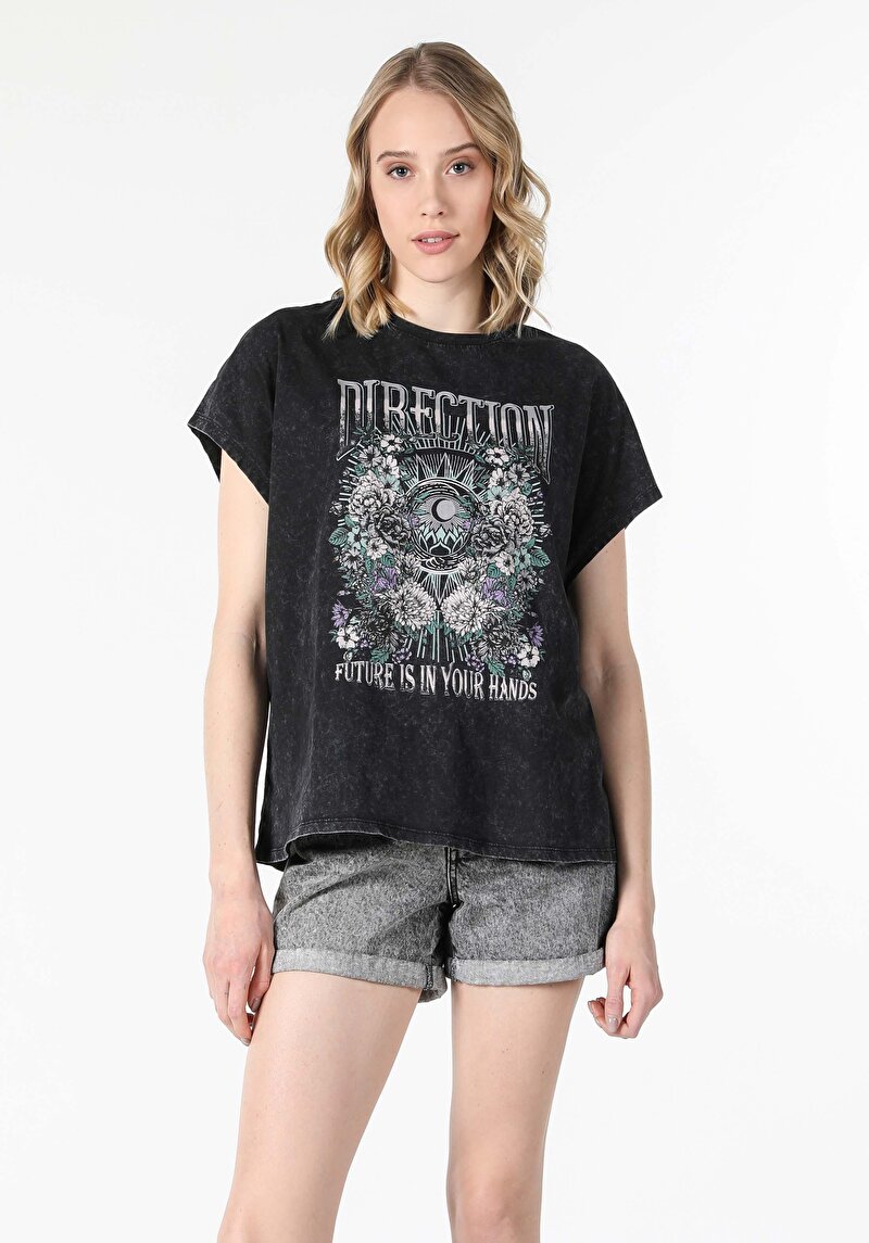 Показати інформацію про Футболка З Коротким Рукавом Жіноча Чорна  Cl1057350