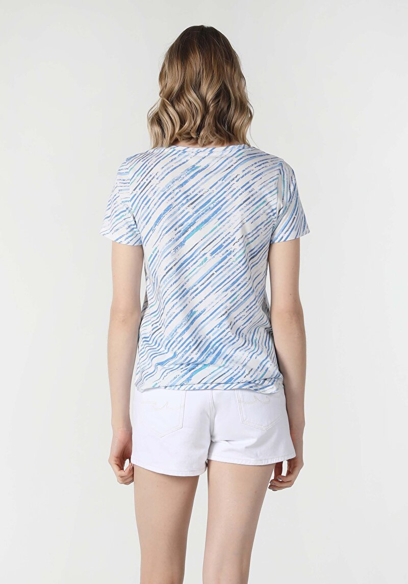 Показати інформацію про Футболка З Коротким Рукавом Жіноча Блакитна  Cl1058151