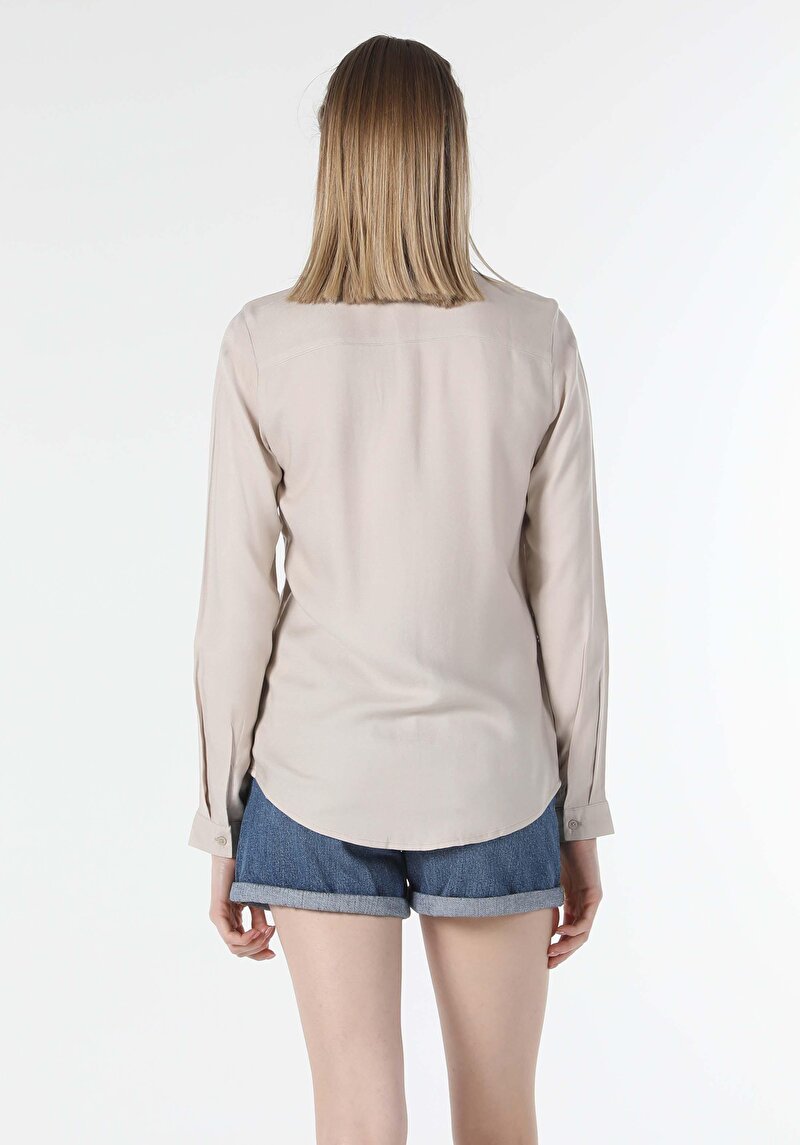 Показати інформацію про Сорочка З Довгим Рукавом Жіноча Бежева  Cl1048443