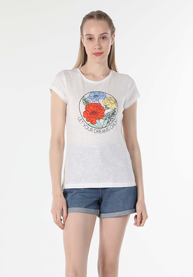 Показати інформацію про Футболка З Коротким Рукавом Жіноча Біла  Cl1057832