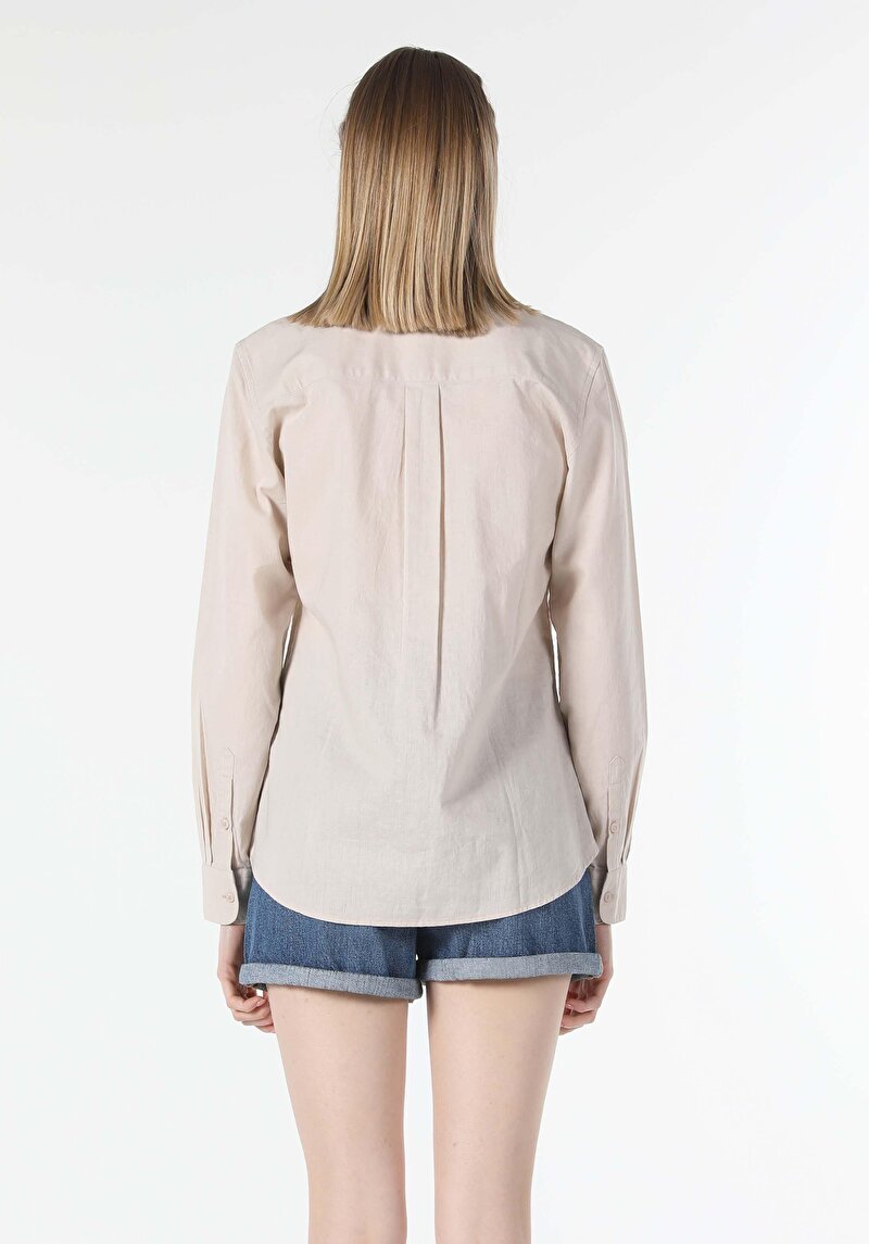 Показати інформацію про Сорочка З Довгим Рукавом Жіноча Бежева  Cl1058517