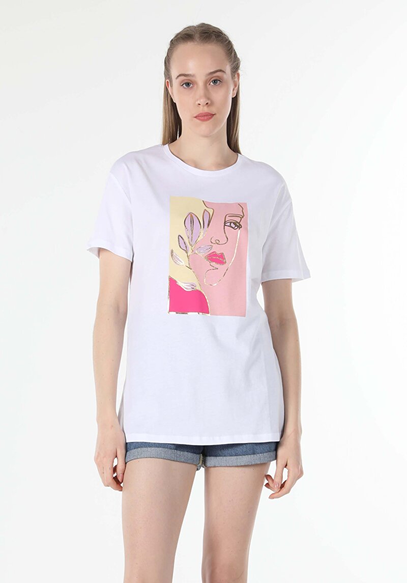 Показати інформацію про Футболка З Коротким Рукавом Жіноча Біла  Cl1058804