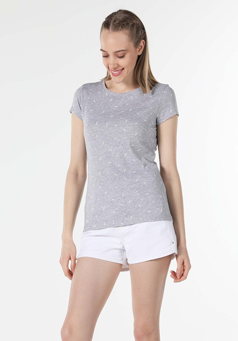 Показати інформацію про Футболка З Коротким Рукавом Жіноча Сіра  Cl1058496