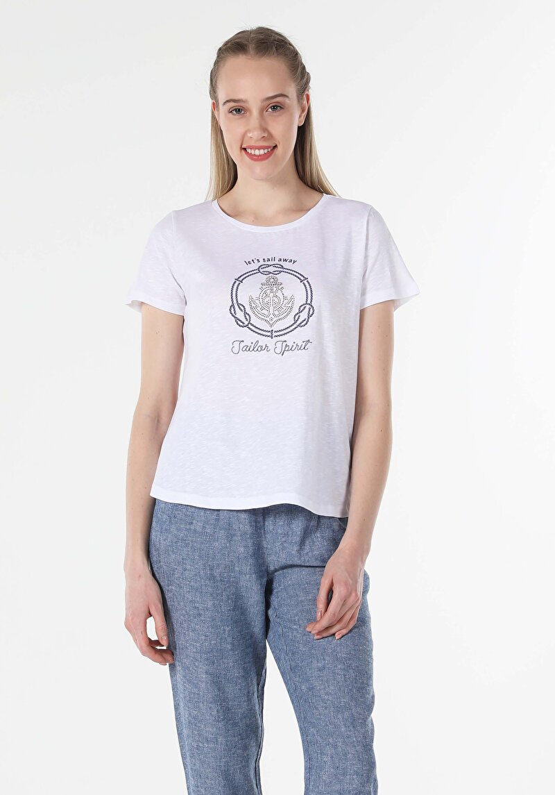 Показати інформацію про Футболка З Коротким Рукавом Жіноча Біла  Cl1058920